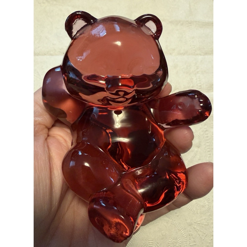VTG Fenton Red Glass Bear Figurine – Laying Down Approx 4" - Please READ DESC